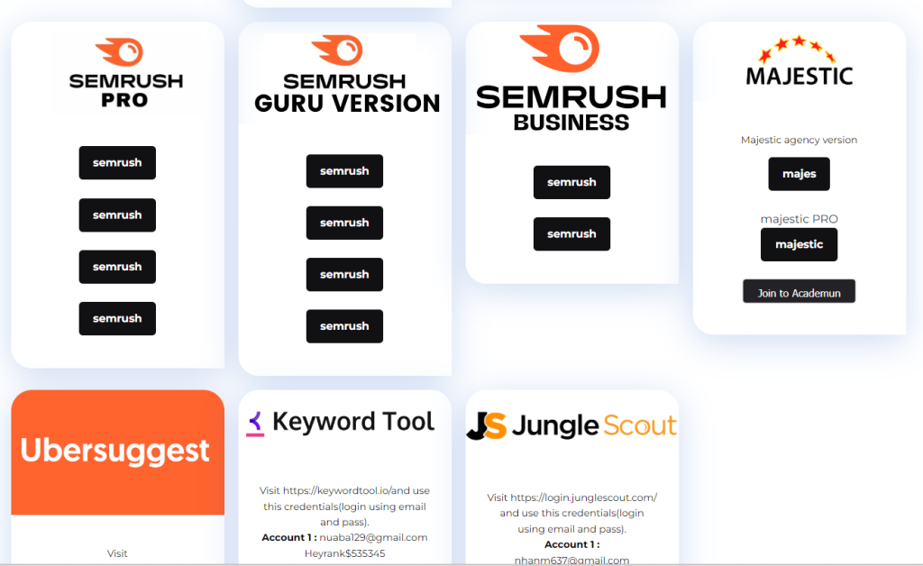 différents outils seo rankerfox